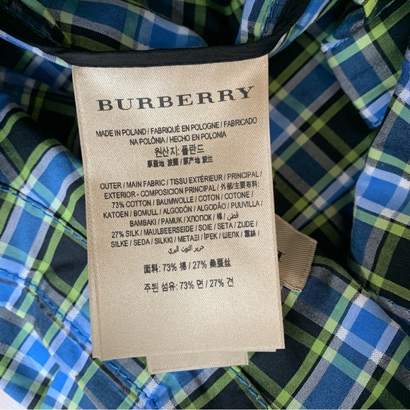 Burberry Lampton Check Tie Waist Jumpsuit Blue Green NWT Size 6 - Picture 5 of 5